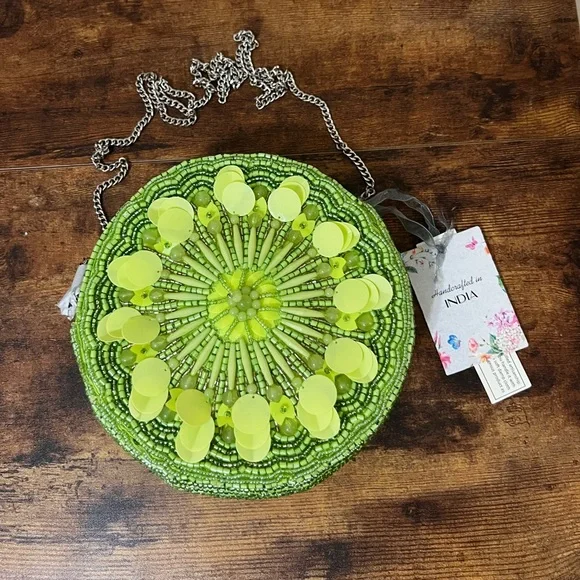 Lime Time! Viral Beaded Lime Round Crossbody - Picture 3 of 10